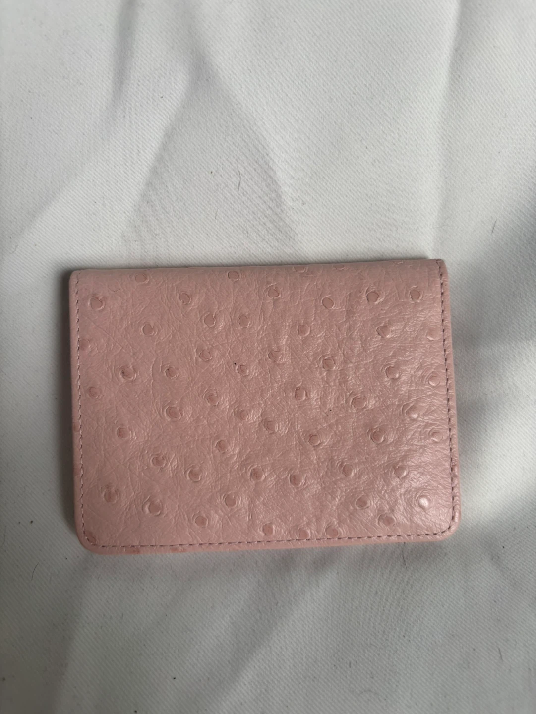 AUTHENTIC Versace Pink Ostrich Leather Card Holder with Mirror - photo 5