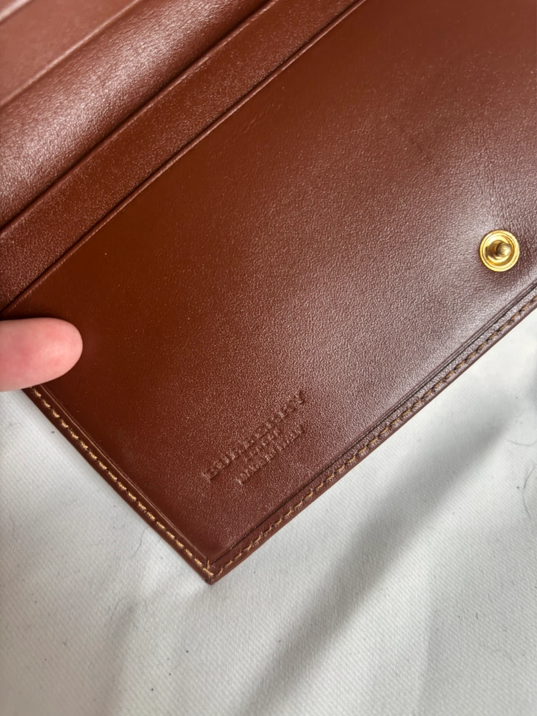 AUTHENTIC Burberry Haymarket Check Leather Wallet with Chain - photo 5