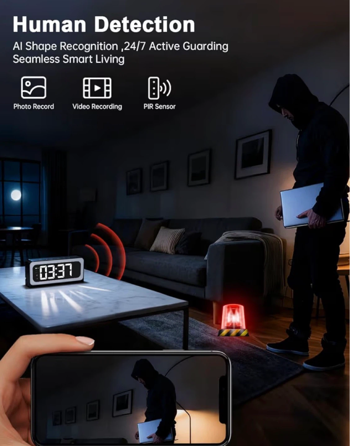 Digital Alarm Clock with Camera - photo 5