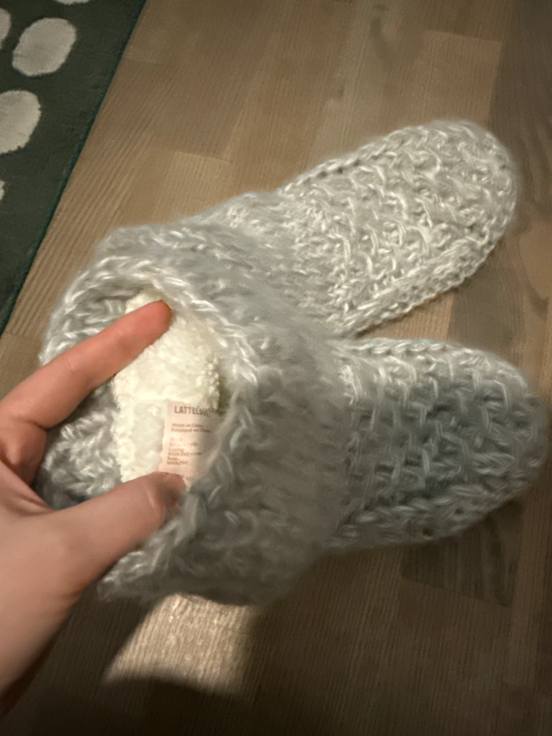 LATTE LOVE Grey Knit Slippers - photo 2