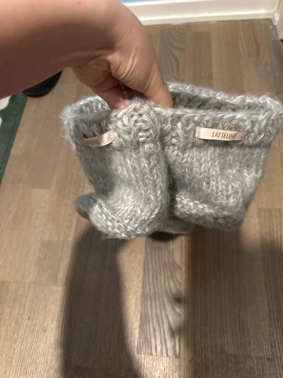 LATTE LOVE Grey Knit Slippers - photo 4