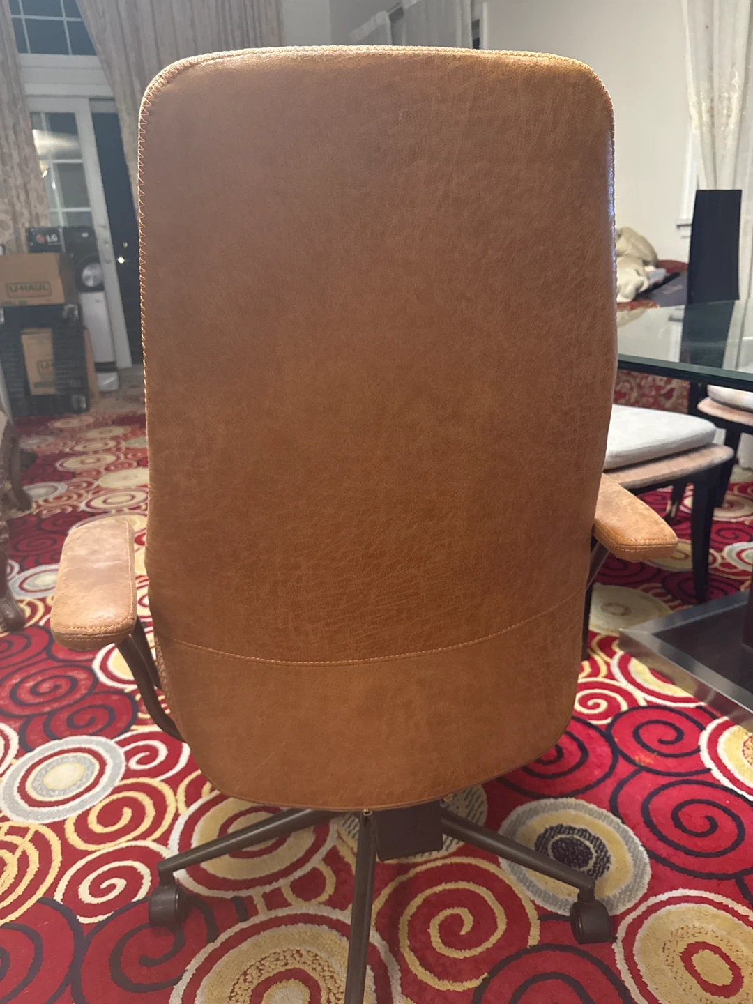 Brown Faux Leather Office Chair