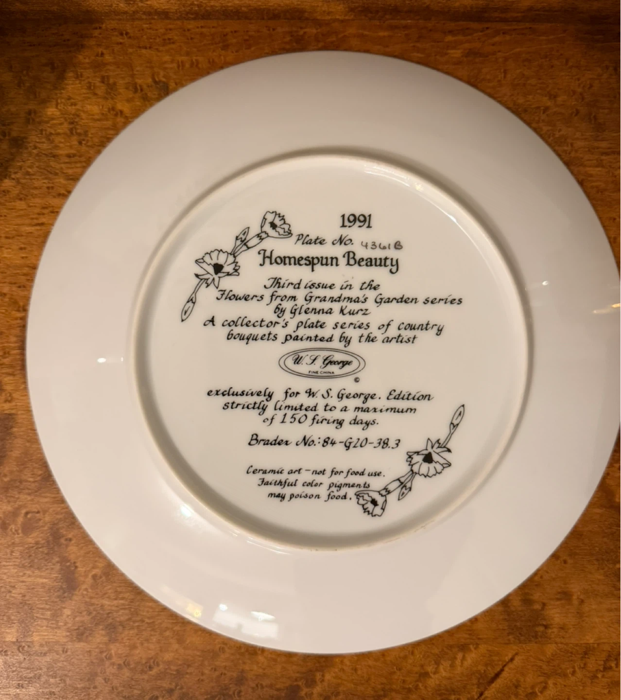 Homespun Beauty Collector Plate by W.T. George - photo 2