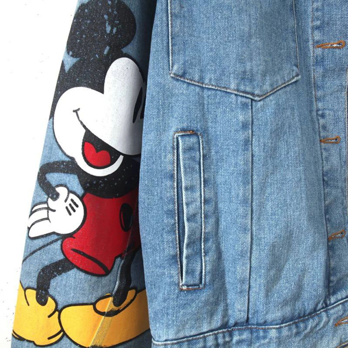 Denim Jacket with Mickey Mouse Graphic - photo 3