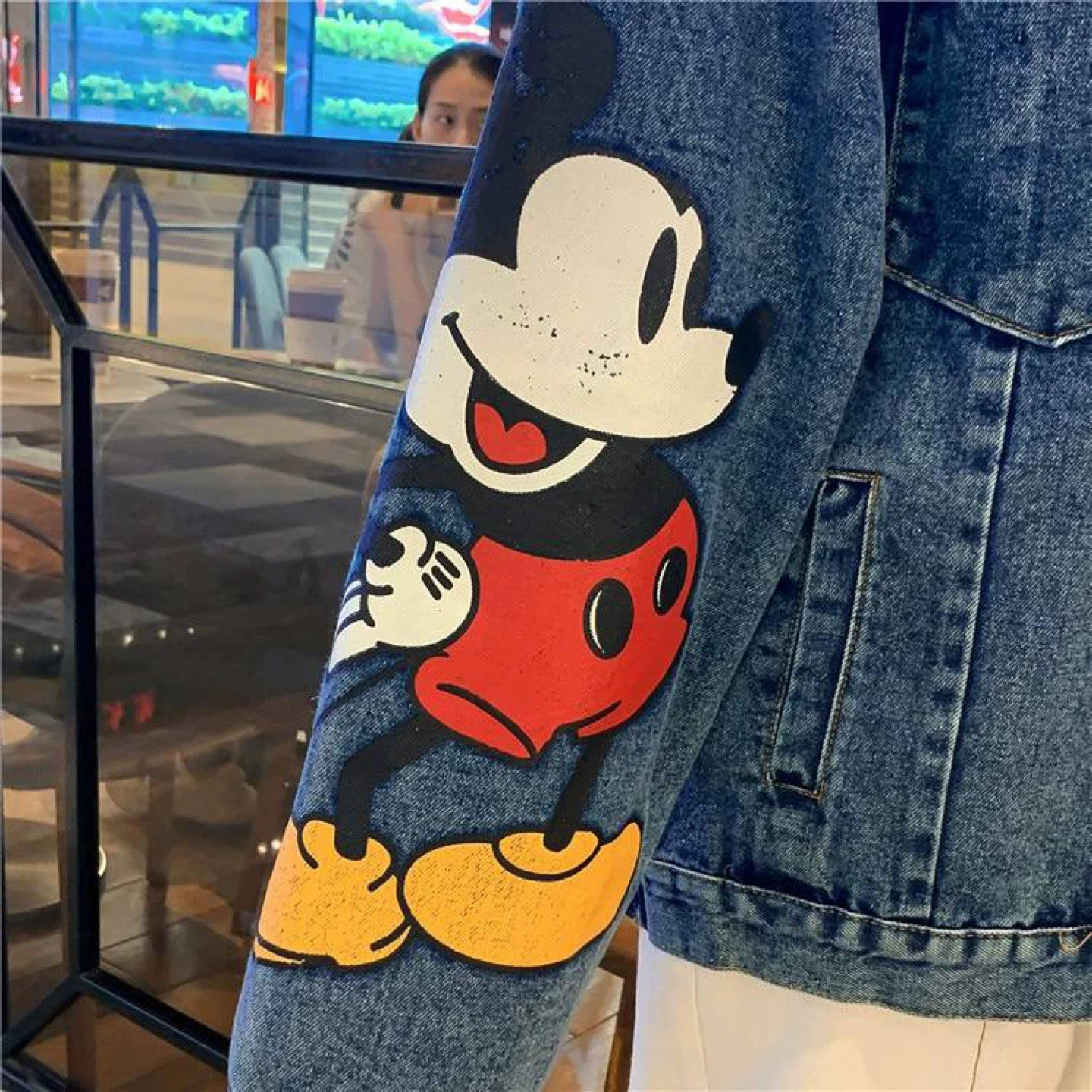 Denim Jacket with Mickey Mouse Graphic - photo 5