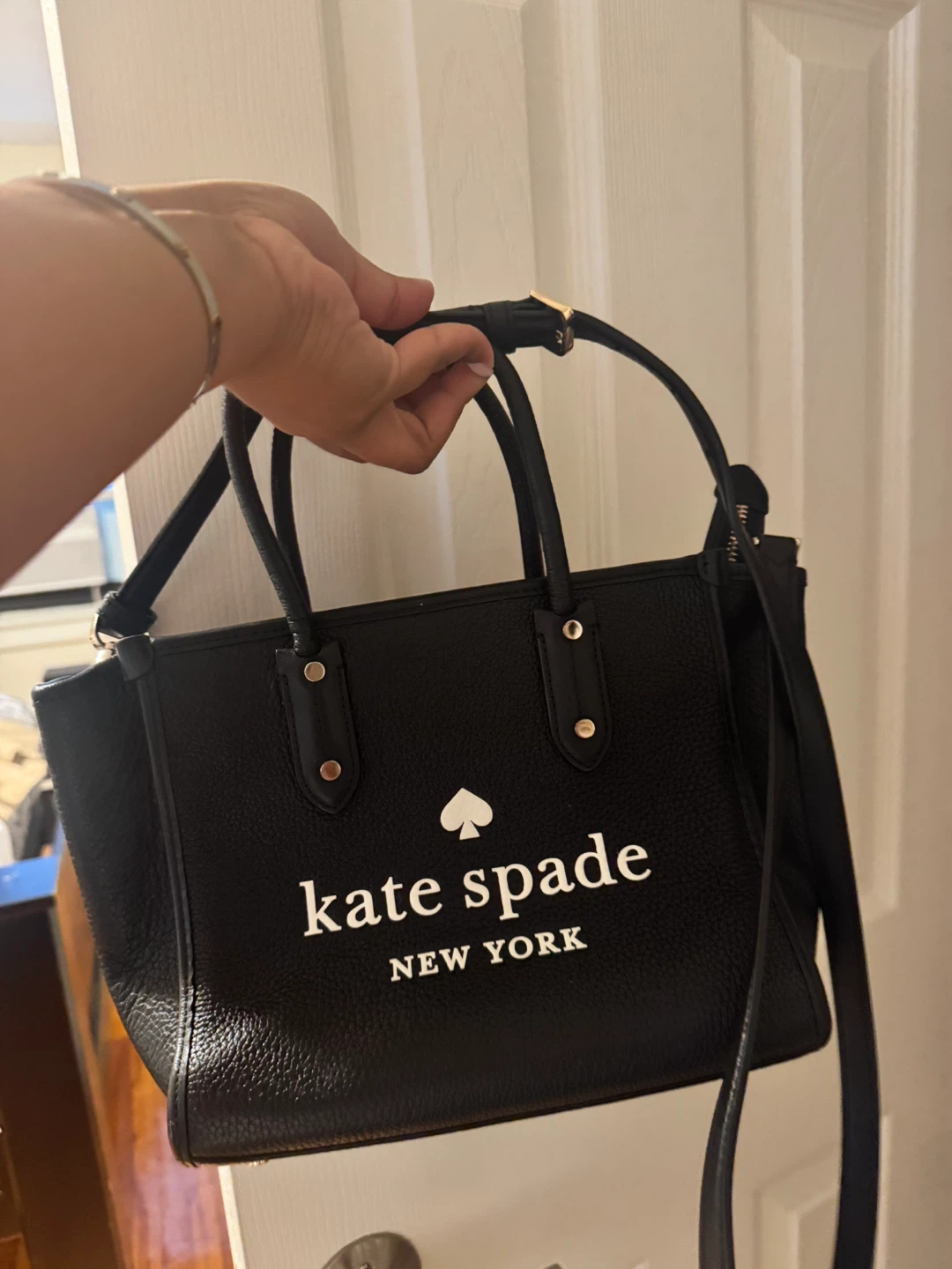 Kate Spade New York Black Leather Satchel Handbag