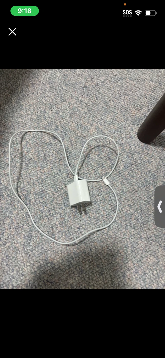 White Apple iPhone Charger Block and Cable