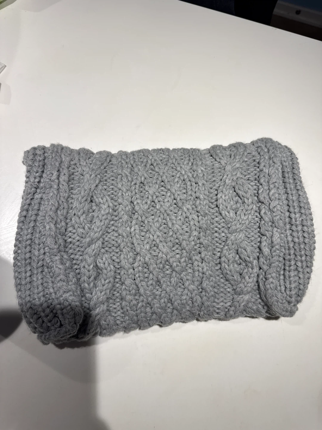 Grey Knitted Cowl Scarf/Neck Warmer - photo 4