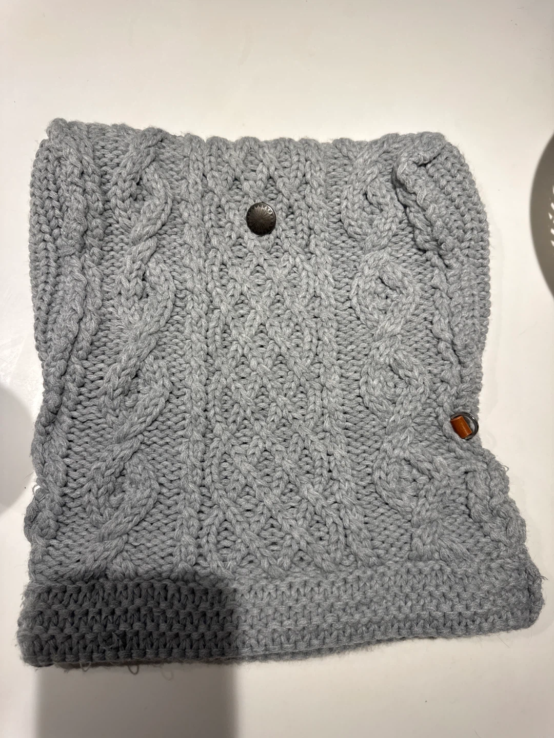 Grey Knitted Cowl Scarf/Neck Warmer - photo 2