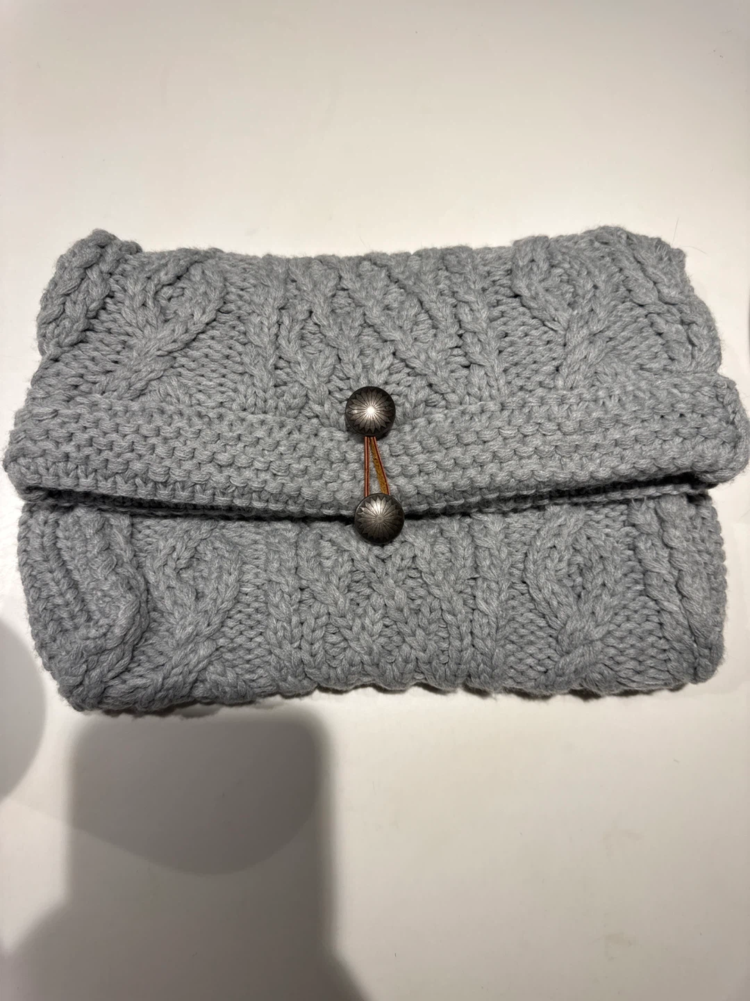 Grey Knitted Cowl Scarf/Neck Warmer