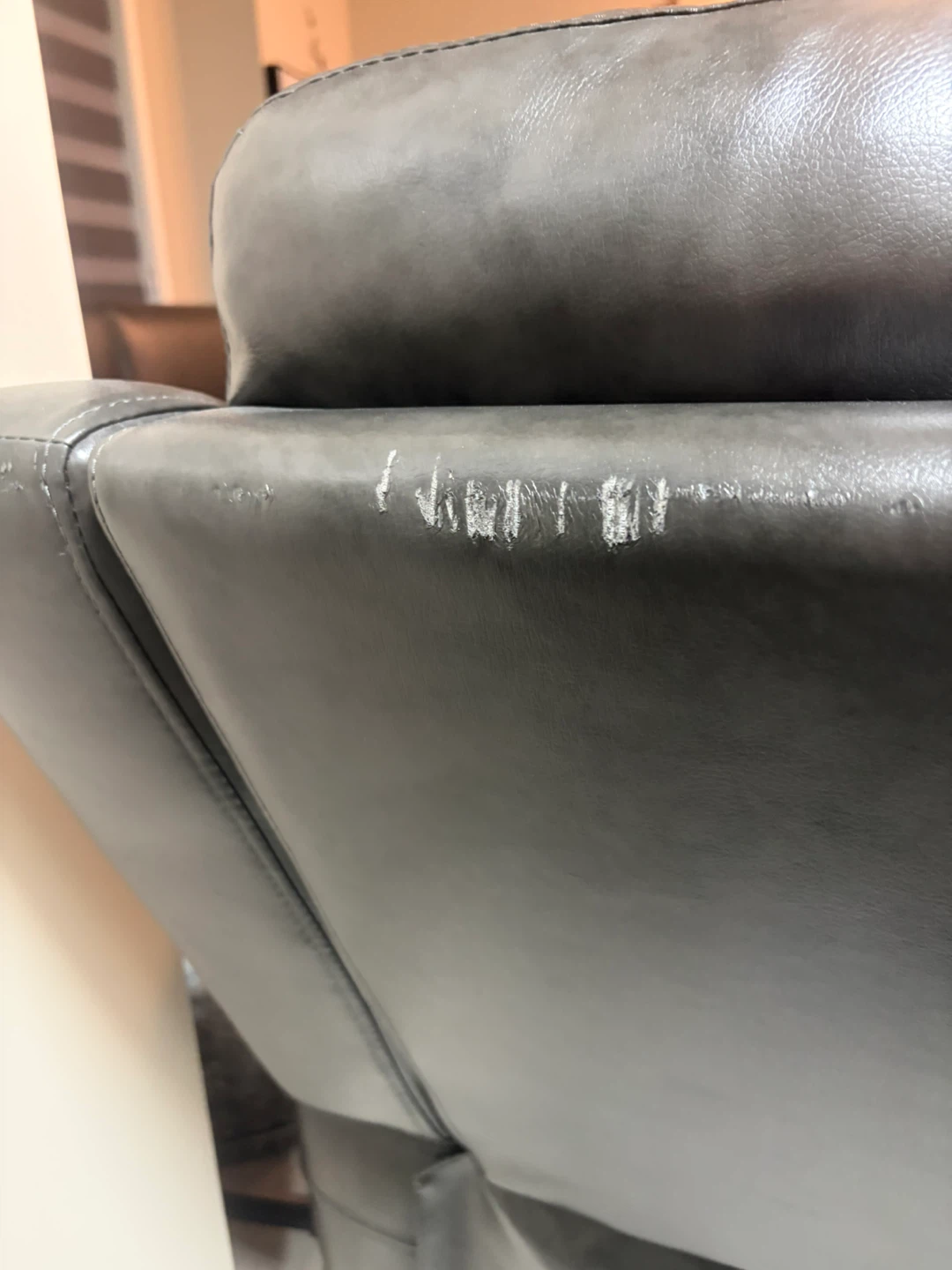 Dark Grey Faux Leather Recliner Chair - photo 3