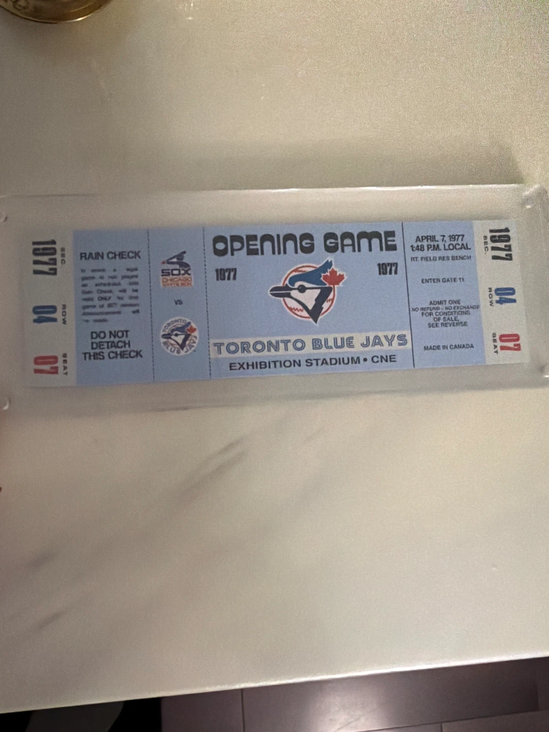 Toronto Blue Jays 1977 Commemorative Opening Game Ticket