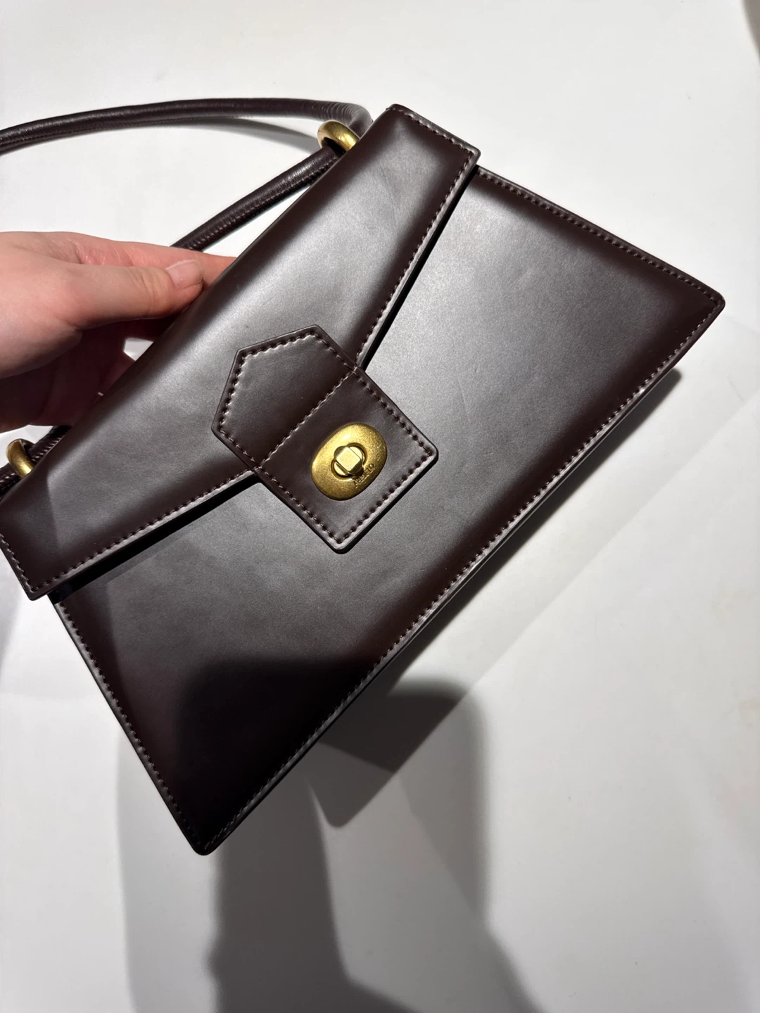 APEDE MOD New York Brown Leather Shoulder Bag