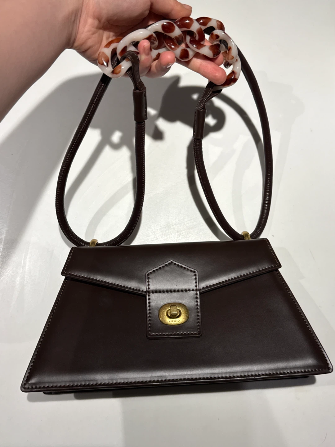 APEDE MOD New York Brown Leather Shoulder Bag - photo 3