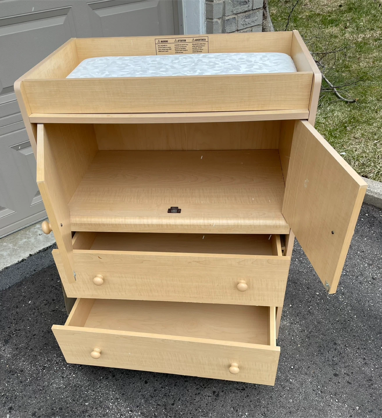 Maple Baby Changing Table Dresser with Storage - photo 5