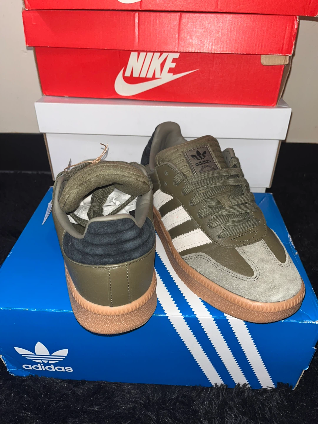 Adidas Samba XLG Olive Green White Gum Sneakers 7.5 Men's - photo 2