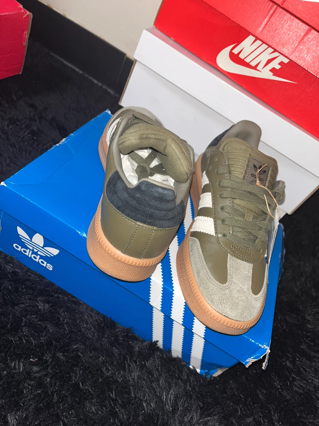 Adidas Samba XLG Olive Green White Gum Sneakers 7.5 Men's - photo 3