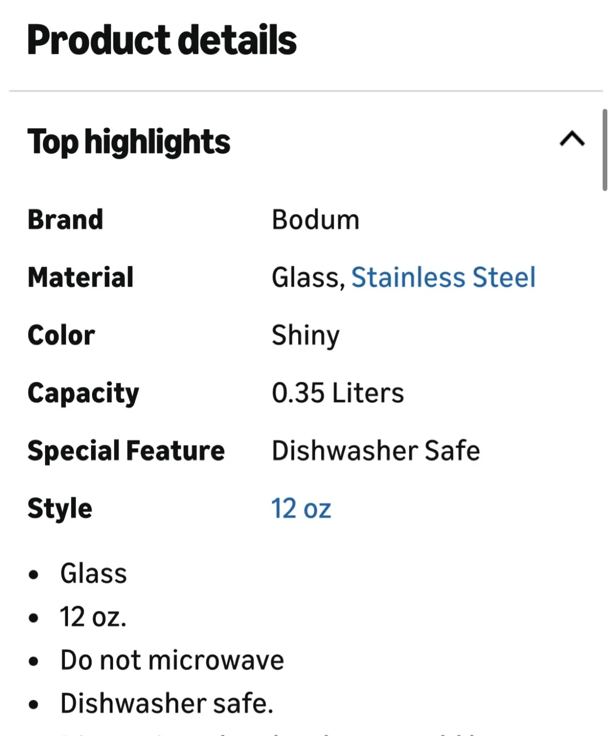 Bodum Assam 2-Pack Coffee/Tea Glasses 12 oz - photo 4