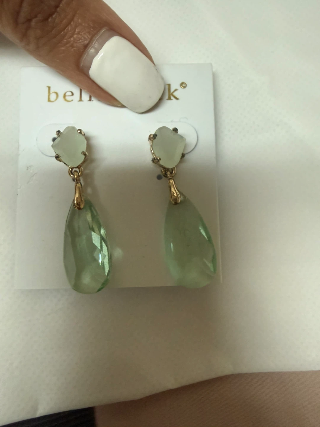 Bella Jack Drop Earrings Green Gemstones - photo 2