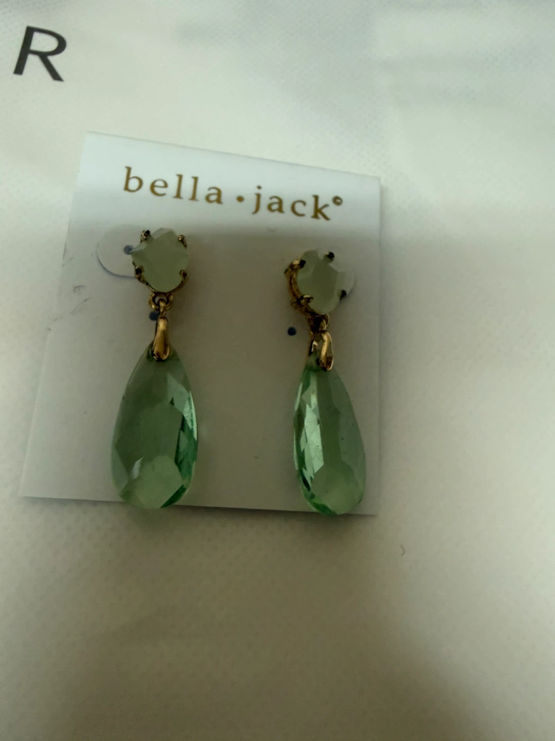 Bella Jack Drop Earrings Green Gemstones