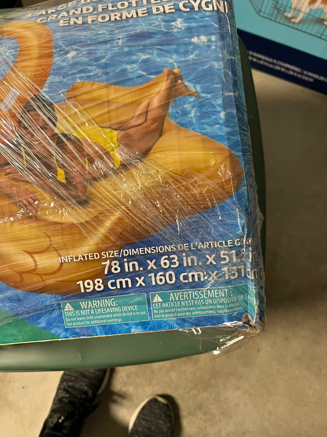 Large Gold Swan Inflatable Pool Float 78" x 63" - photo 3