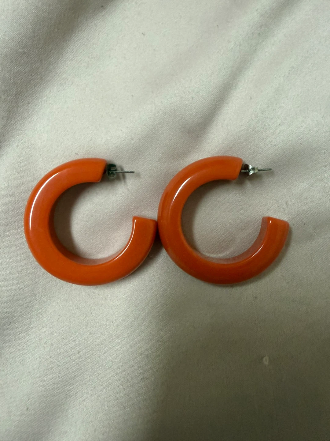 Orange Hoop Earrings- Free when you buy any other jewelry item