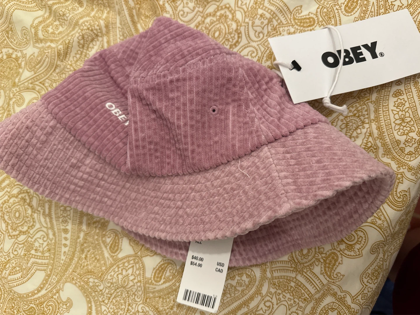Obey Pink Corduroy Bucket Hat - photo 2
