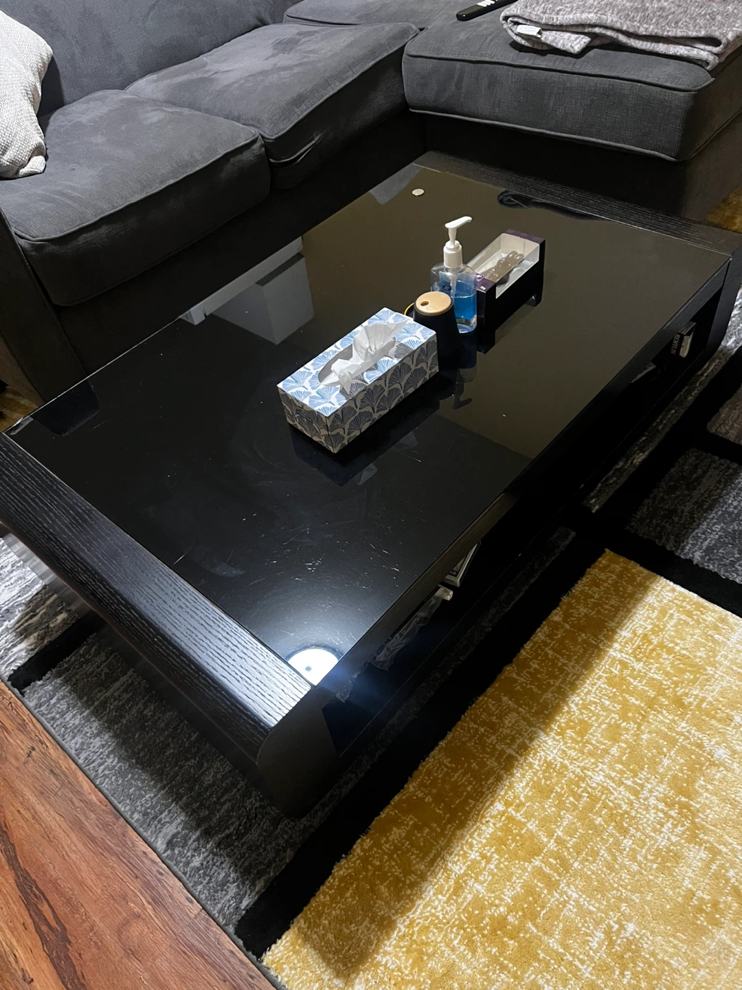 Black Coffee Table with Glossy Top - photo 2
