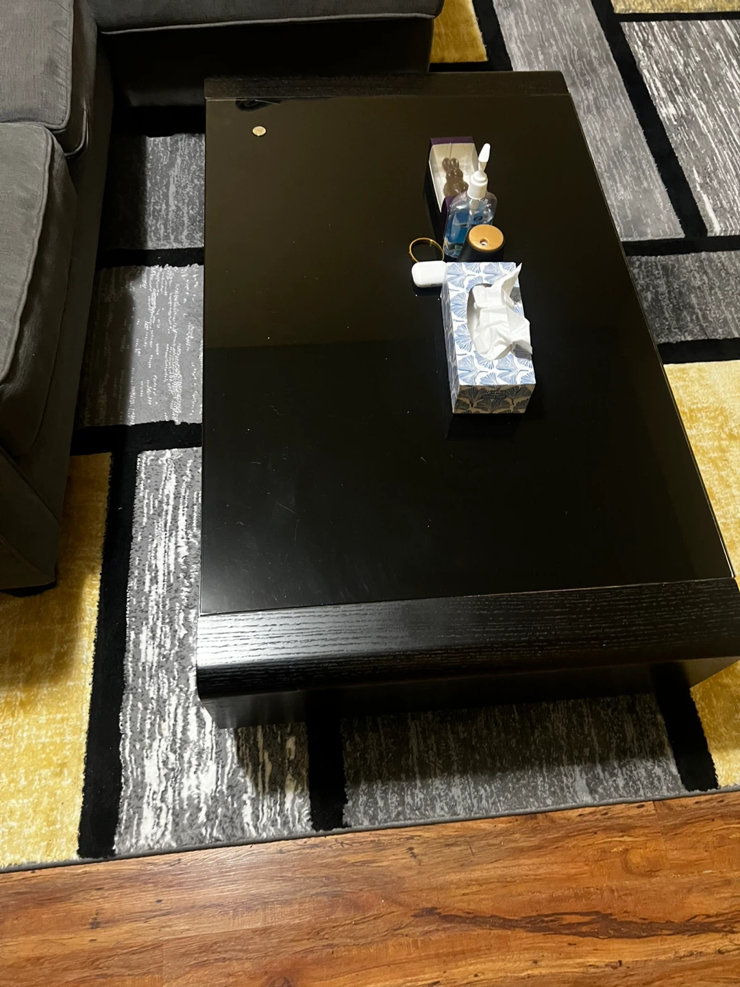 Black Coffee Table with Glossy Top - photo 3