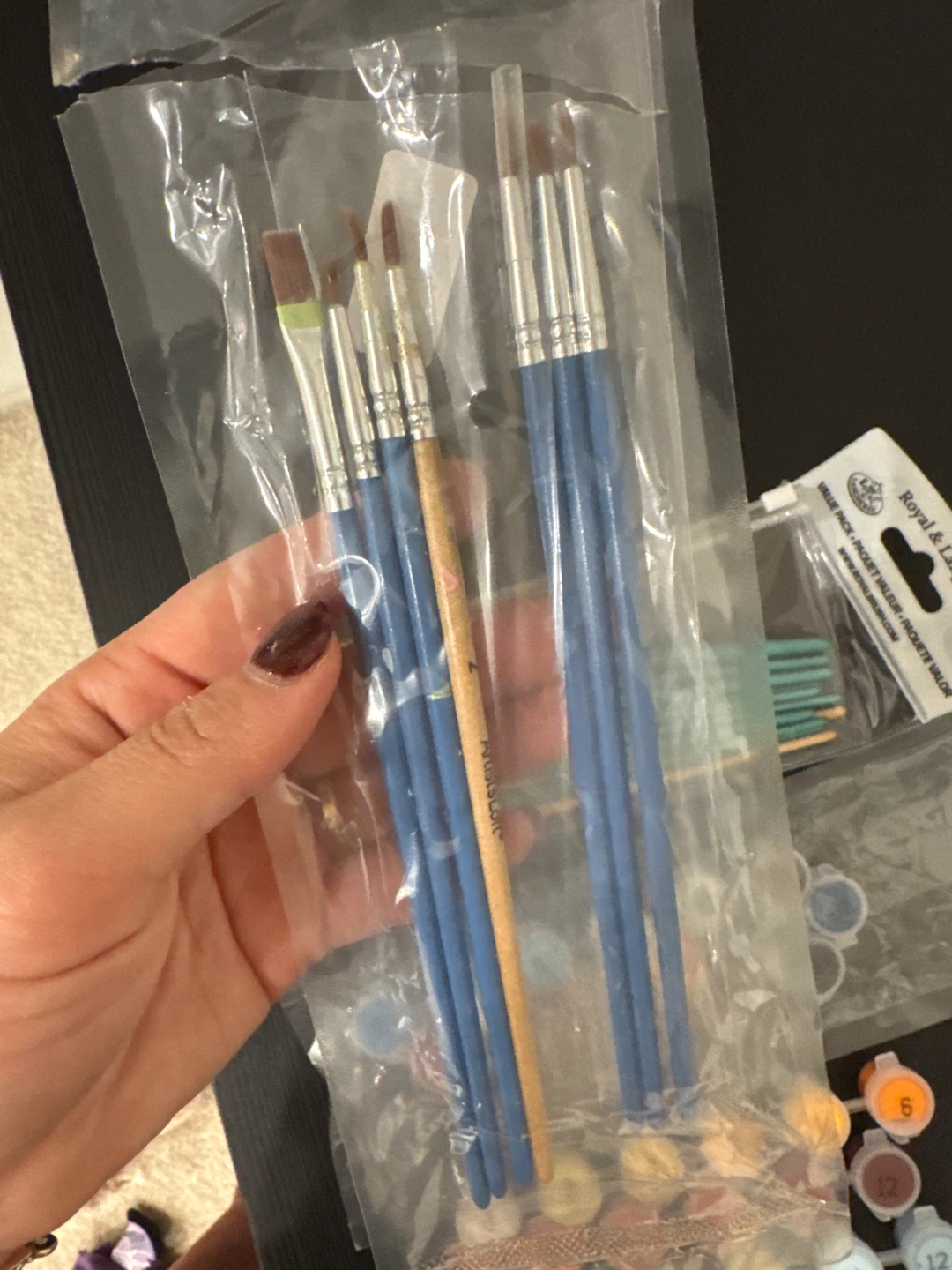 new paint brushes and unopened paints - photo 3