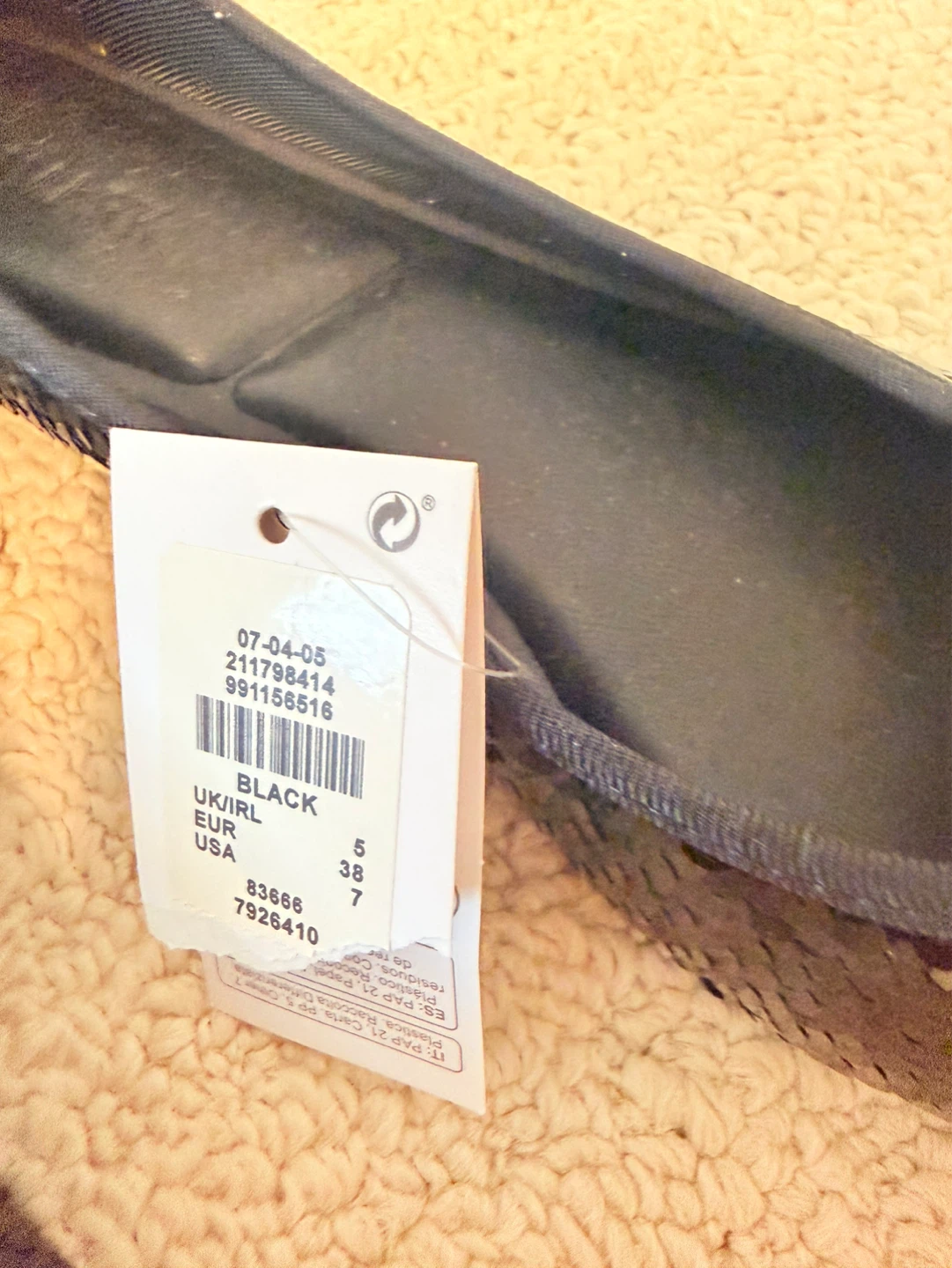 Primark Black Sequin Ballet Flats - Size 7 - photo 3