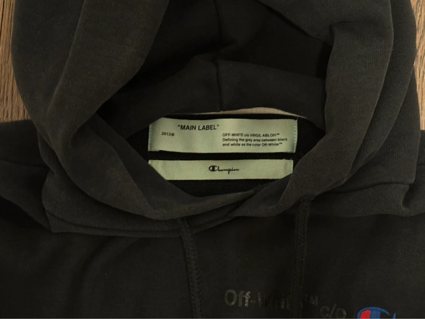 OFF-WHITE x Champion Black Hoodie - photo 4