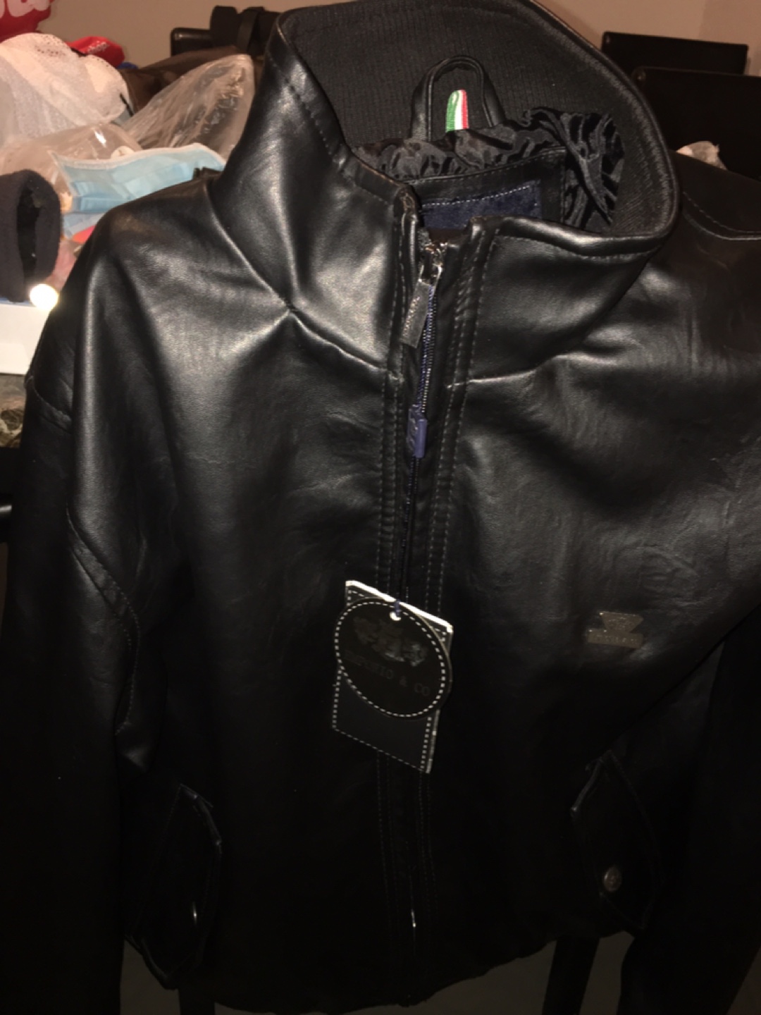 BLACK BOMBER LEATHER JACKET