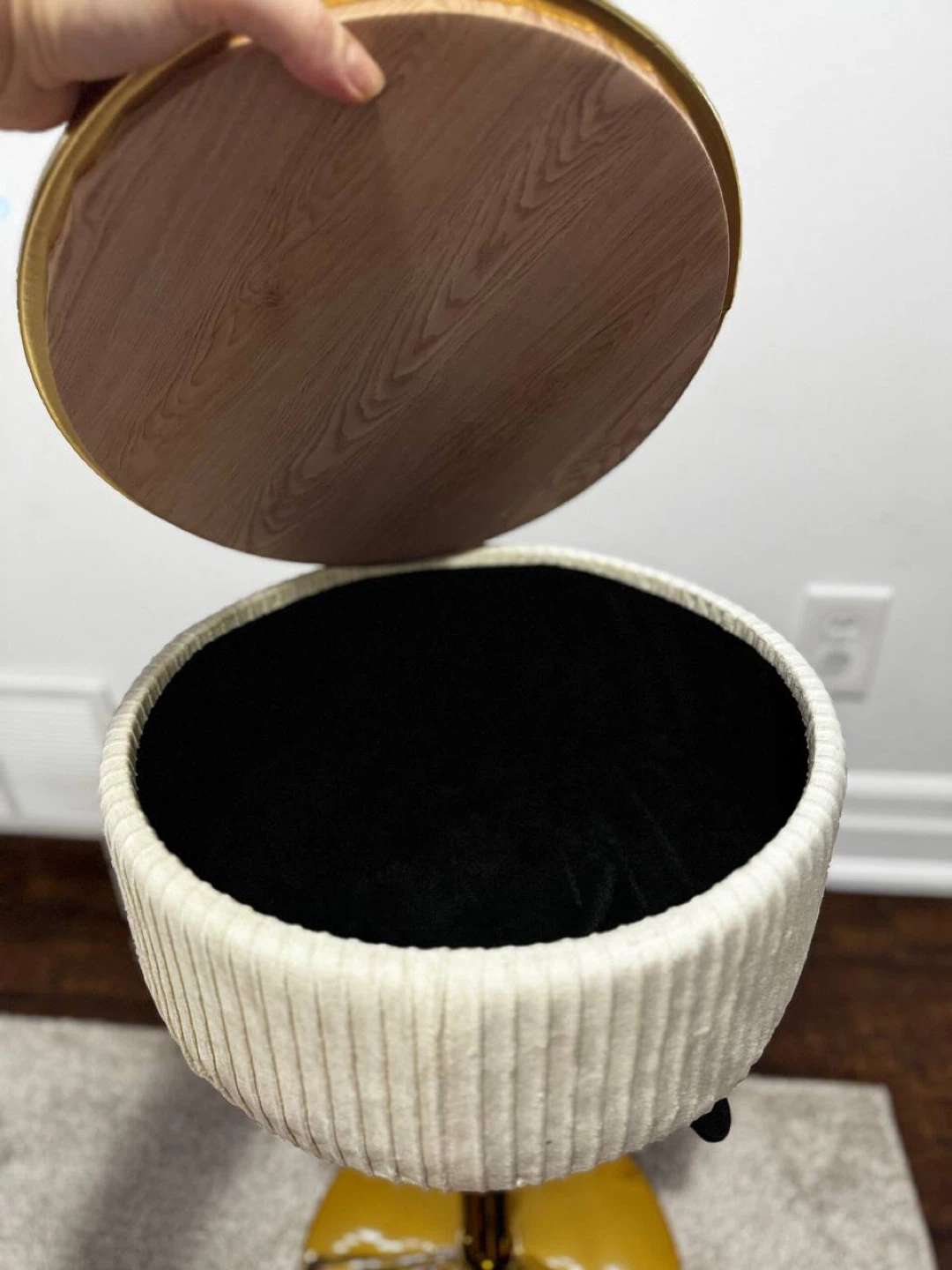 LITZFUR Adjustable Vanity Stool / Storage Ottoman – Open Box 🔥✨ - photo 2