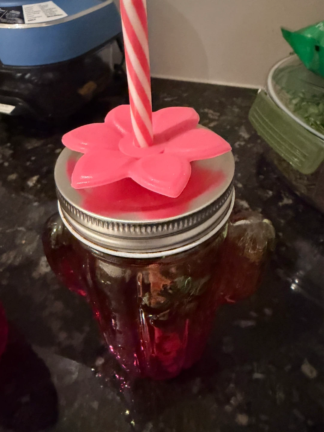 Cactus Shaped Mason Jar Mugs with Straws - Set of 2 - photo 3