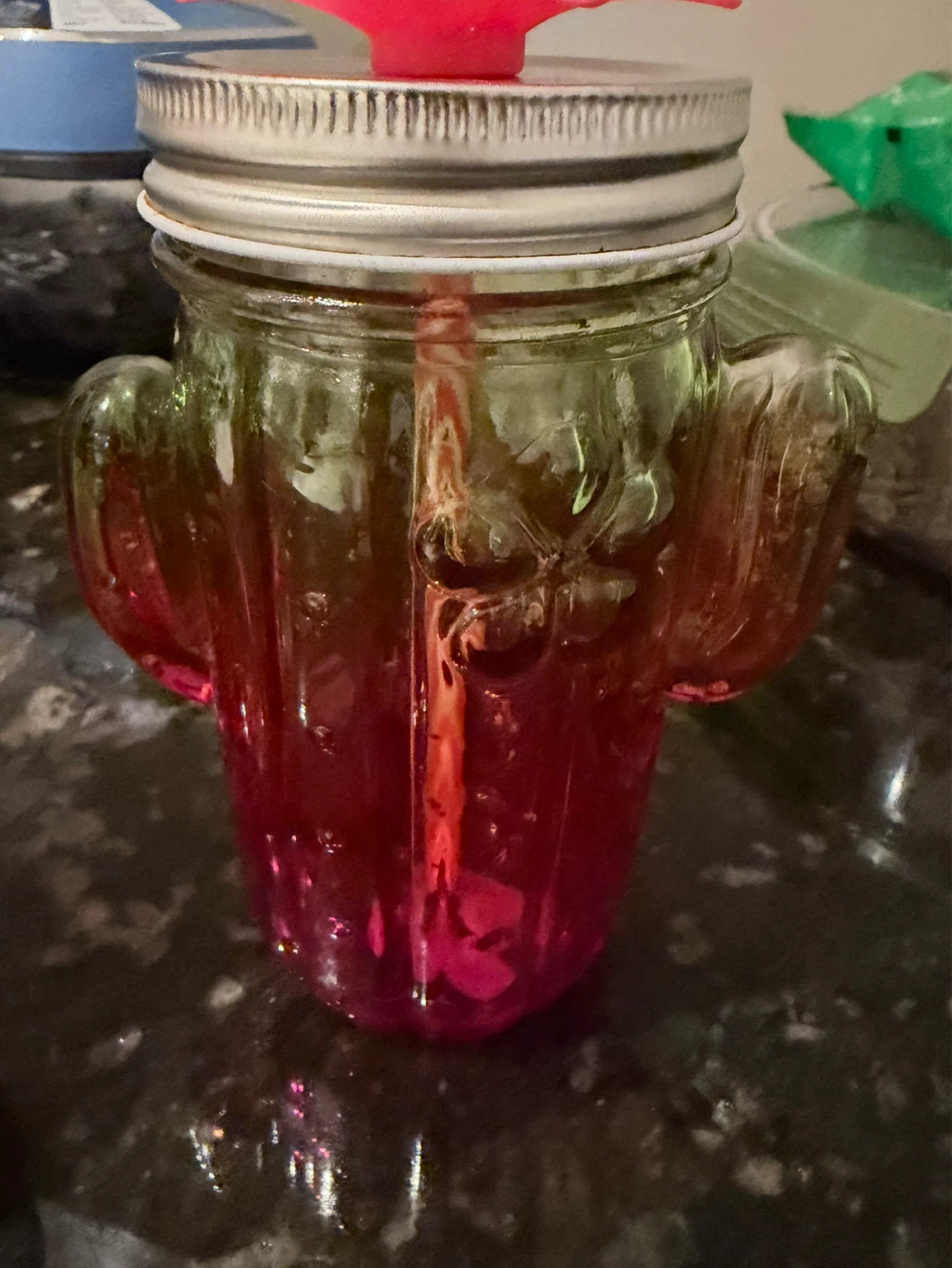 Cactus Shaped Mason Jar Mugs with Straws - Set of 2 - photo 2