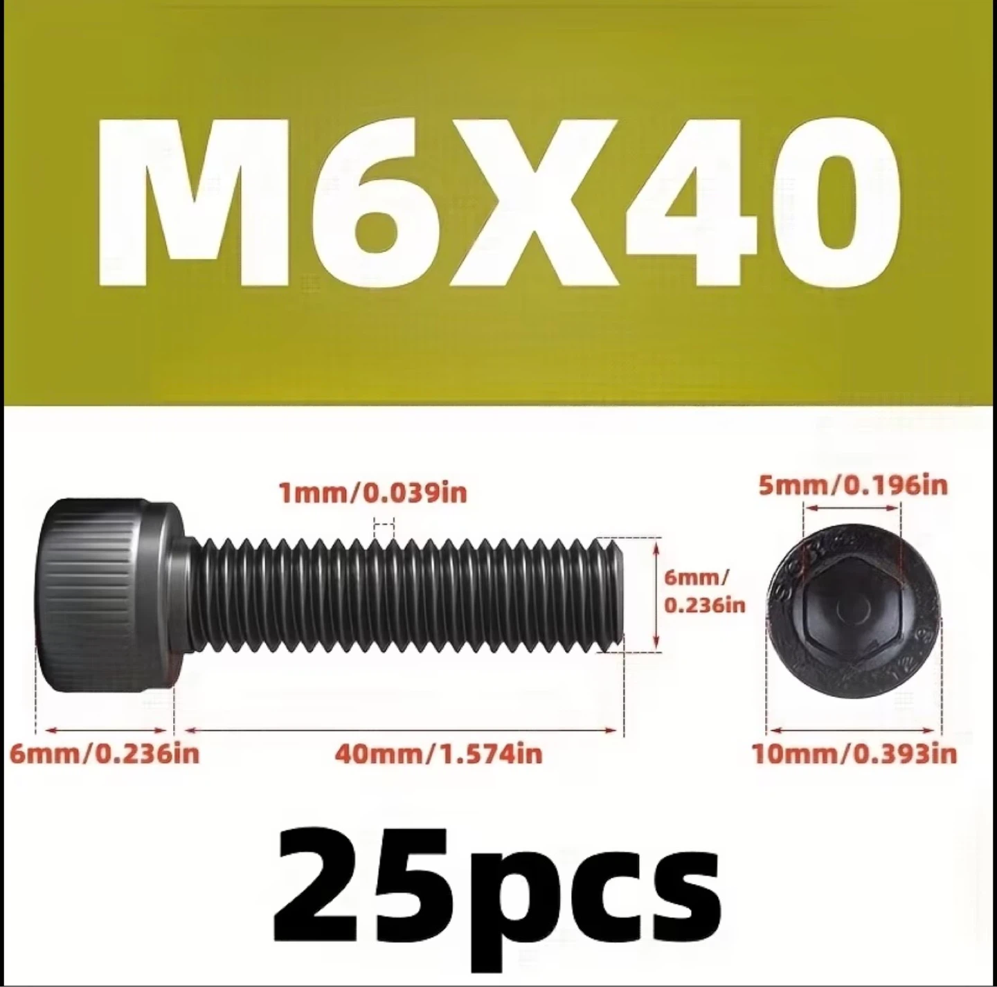 10pcs/25pcs of M5, M6, M8, M10 Hex Socket Head Screws - photo 5