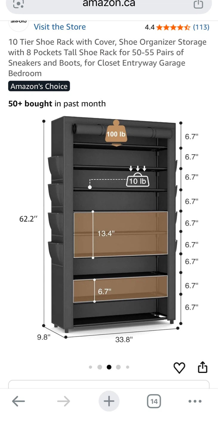 10 Tier Shoe Organizer with Cover - photo 5