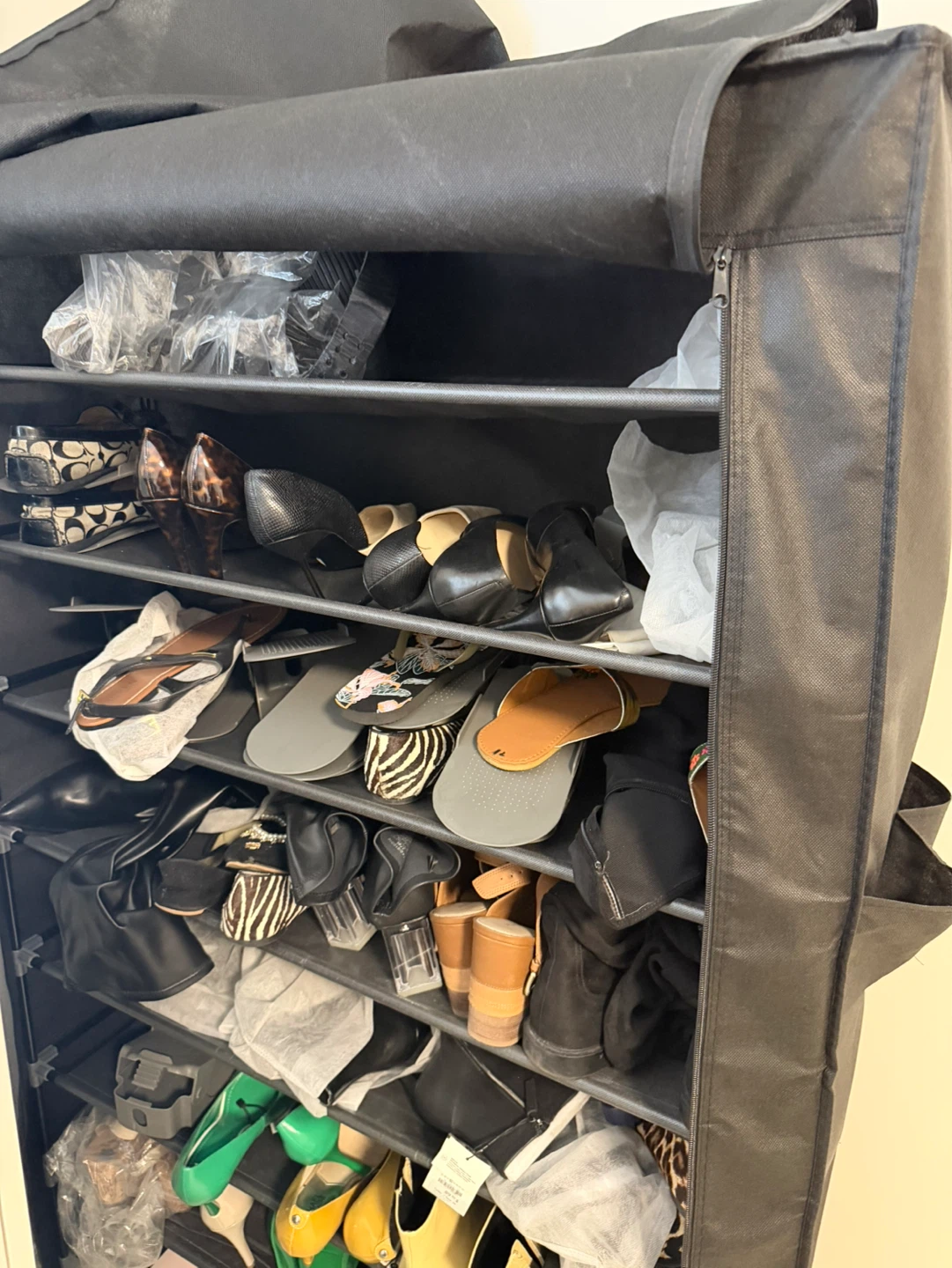 10 Tier Shoe Organizer with Cover - photo 4