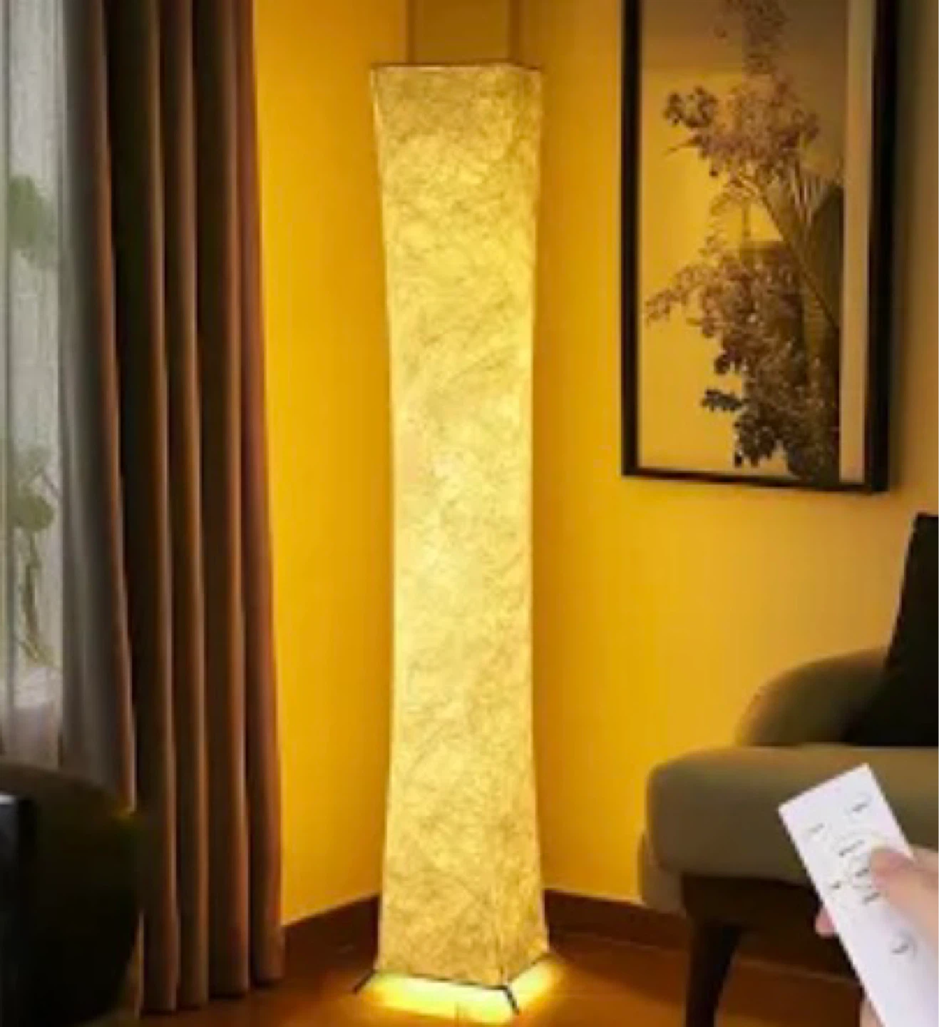 Tall Rectangular Fabric Floor Lamp
