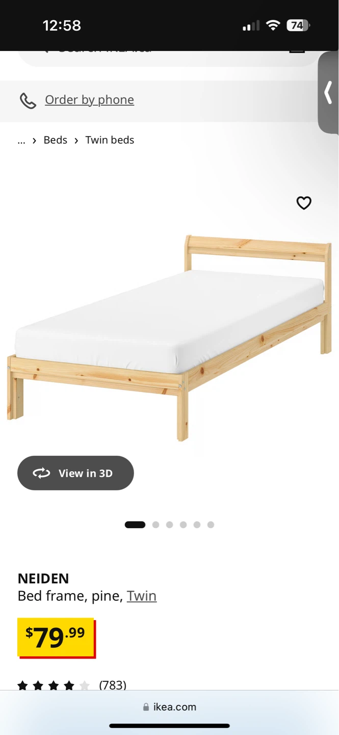 IKEA NEIDEN Twin/Single Bed Frame with mattress - photo 3