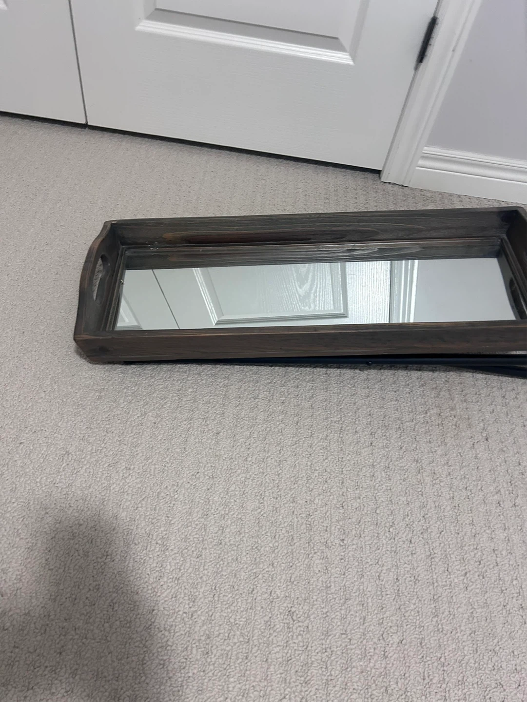 Rustic Wood & Mirror Tray Table - photo 5