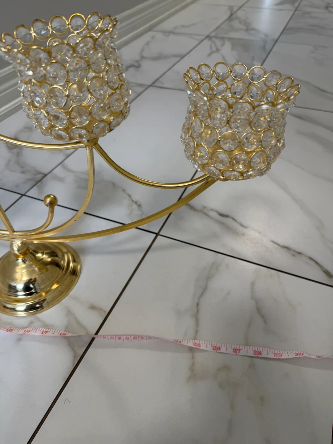 Gold Candelabra with Crystal Accents - photo 4