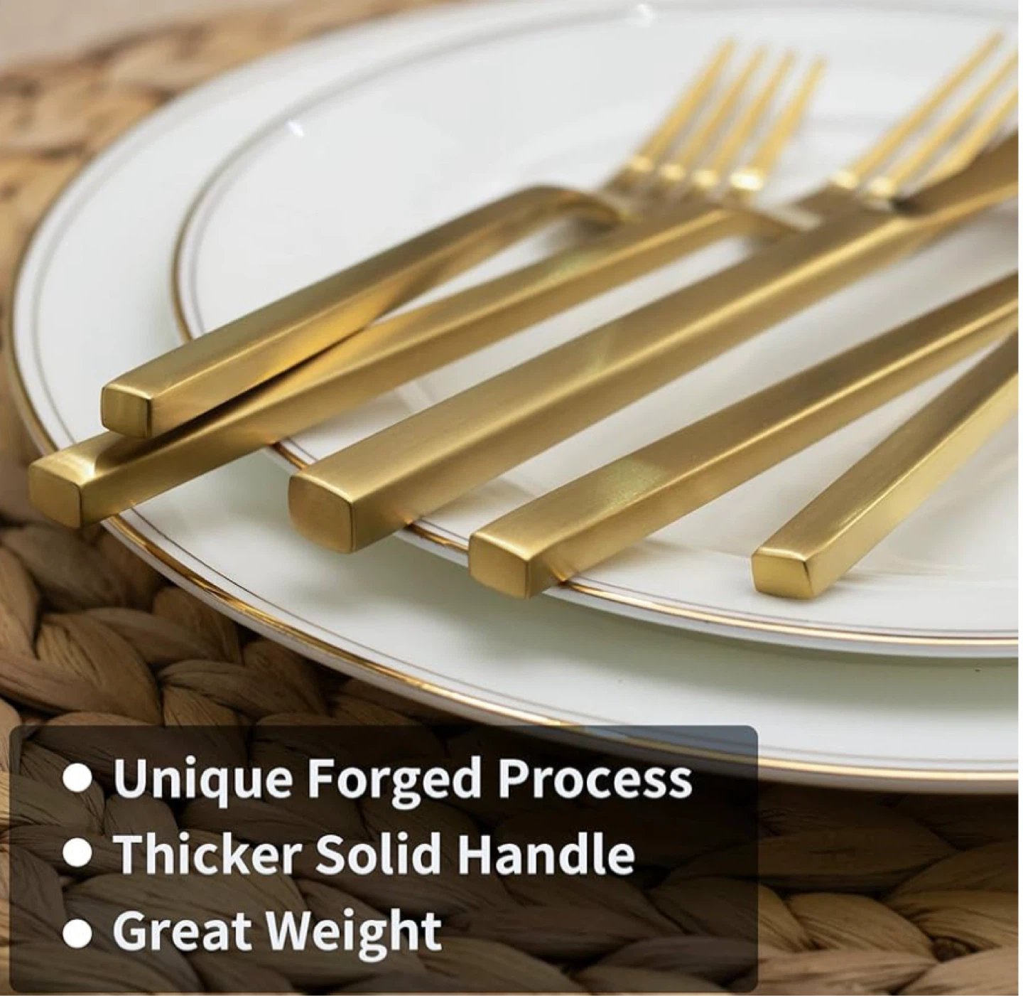 20 Piece Gold Stainless Steel Silverware Set for 4 - photo 4