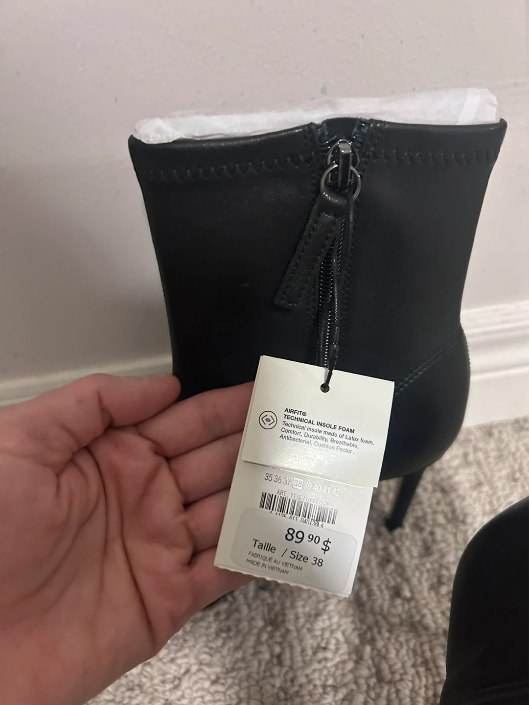 Black ankle boots with chain detail, Size 38 - photo 4