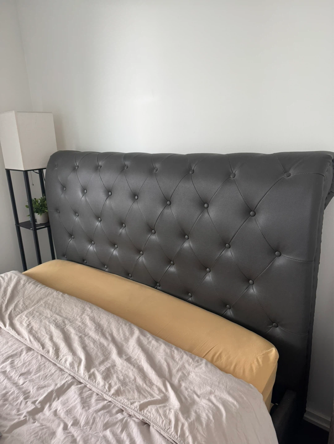 Tufted Upholstered Queen Headboard - Dark Grey