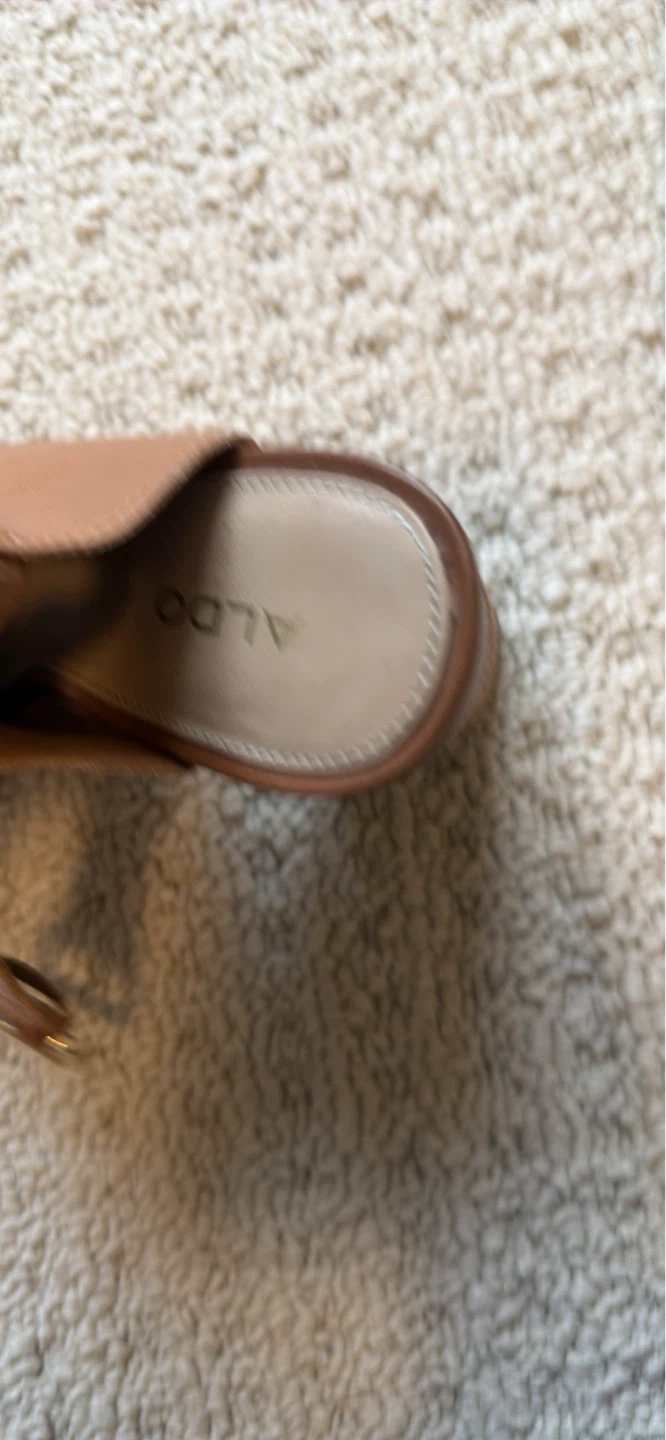 ALDO Women's Brown Leather Heeled Sandals Size 7 - photo 2