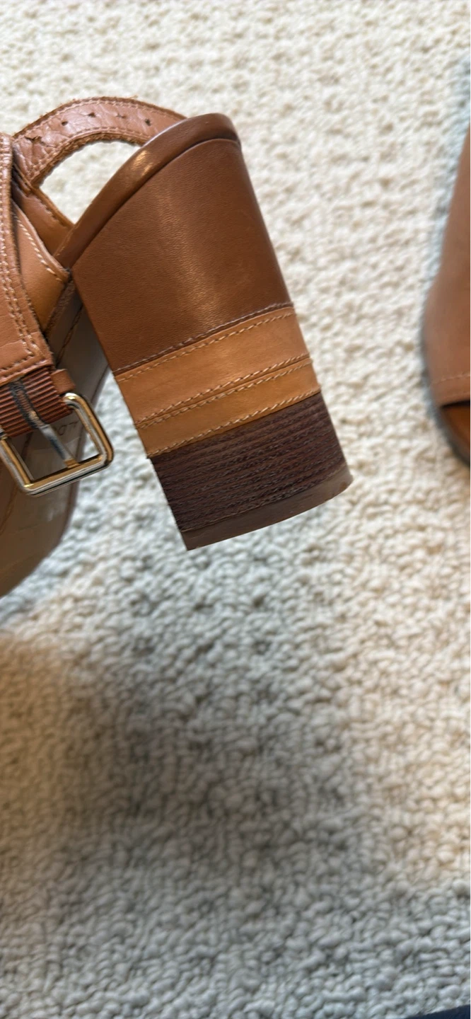 ALDO Women's Brown Leather Heeled Sandals Size 7 - photo 3