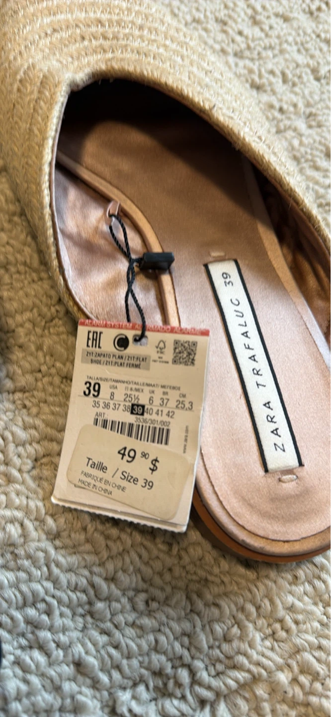 ZARA TRF Flat Espadrille Shoes Size 39 - photo 4