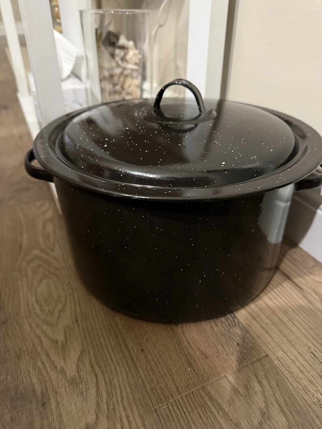 Black Speckled Enamel Roasting Pan with Lid